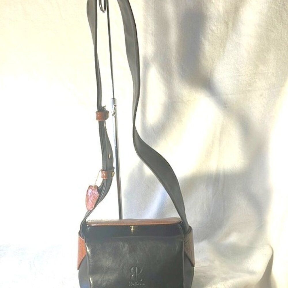 Bellerose Black with  Brown Croc Shoulder Bag